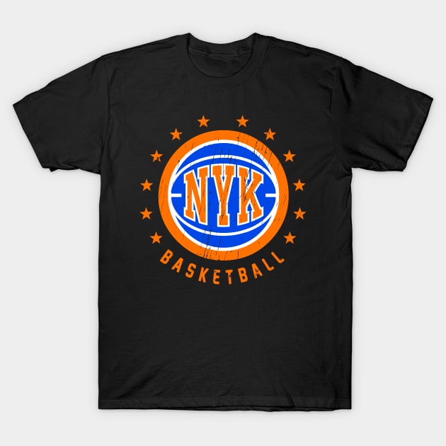 NYK Basketball Vintage Distressed T-Shirt by funandgames